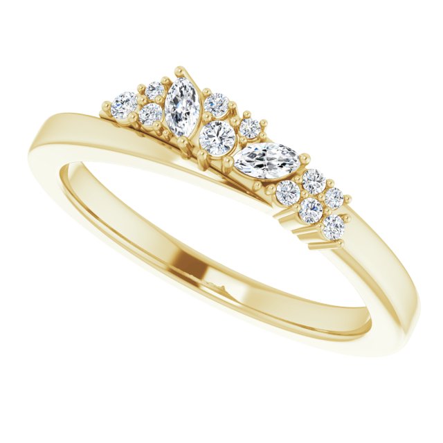 14K Yellow 1/5 CTW Diamond Scattered Ring